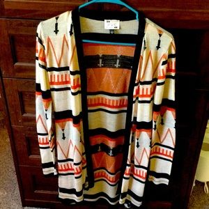 Long lightweight printed cardigan